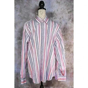 Robert Talbott Carmel Button Down Shirt Large Mens Red/Blue/ Purple 100% Cotton